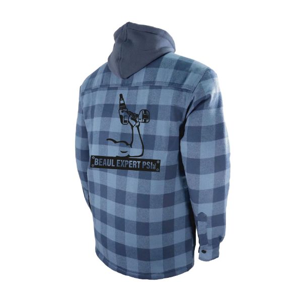 Image de Veste matelassée en flanelle pour homme avec capuche